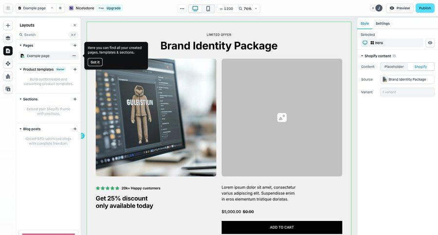 Instant
			 content management e-commerce editor extend trial wysiwyg modern ui page example