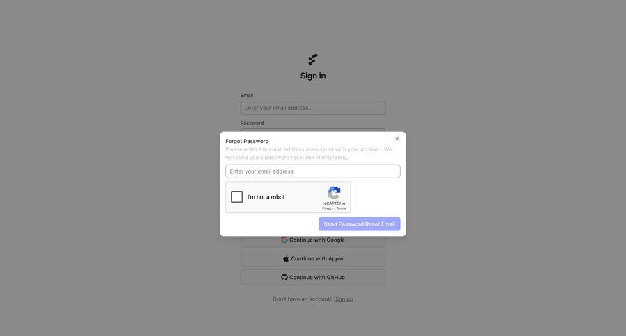FeatureOS
			 modal screen form authentication security ui page example