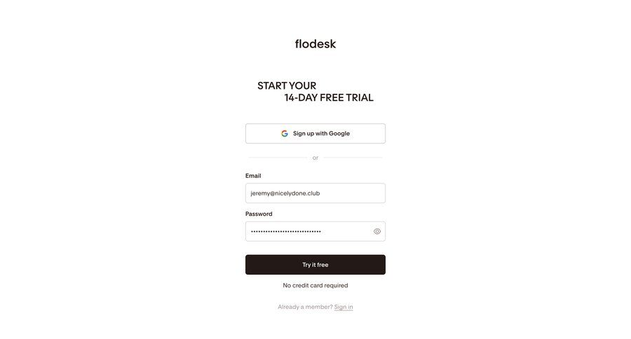 Flodesk
				signup page example