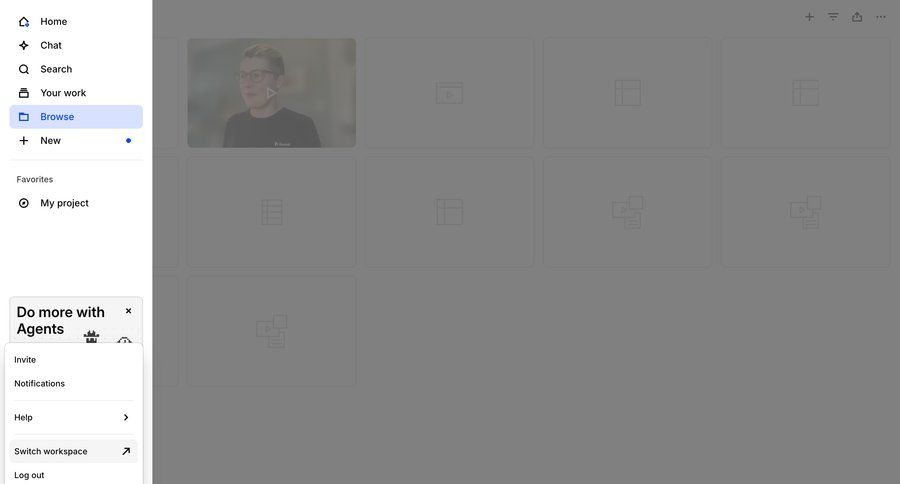 Dovetail
			 collaboration dashboard project management account management workspace management content discovery video player minimalist design hierarchical navigation sidebar chat menu ui page example