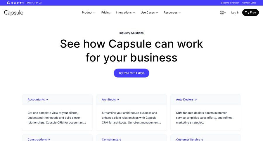 Capsule
				use cases ui page example