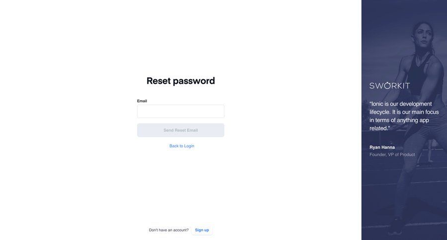 Ionic
			 account management form user authentication authentication change password password update fitness ui page example