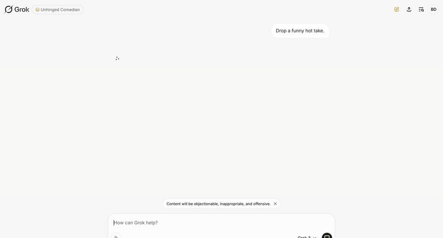 Grok
			 artificial intelligence call intelligence message personal space communication chat chat interface chatbot conversational ui page example