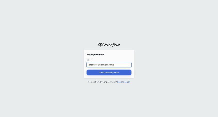 Voiceflow
				password reset ui page example