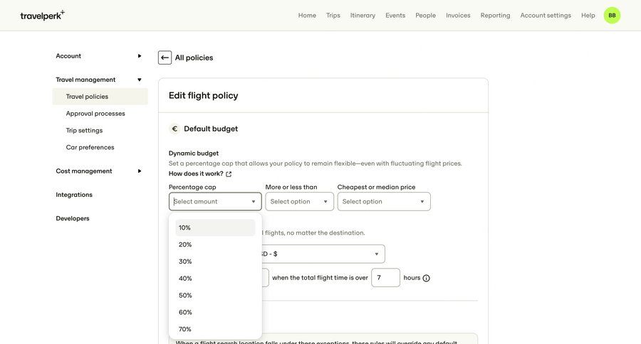 Travelperk
				settings ui page example