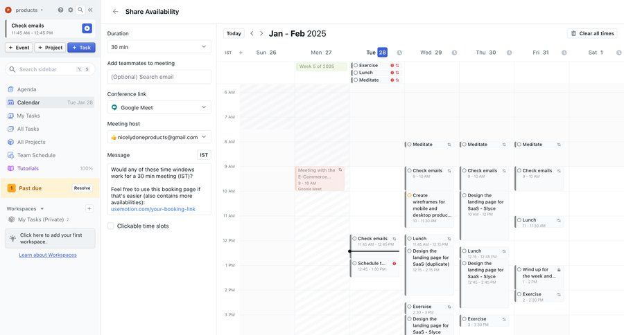 Motion
			 collaboration sidebar navigation calendar events calendar screen radio group date picker datepicker chonology time picker menu time selector meeting time management ui page example