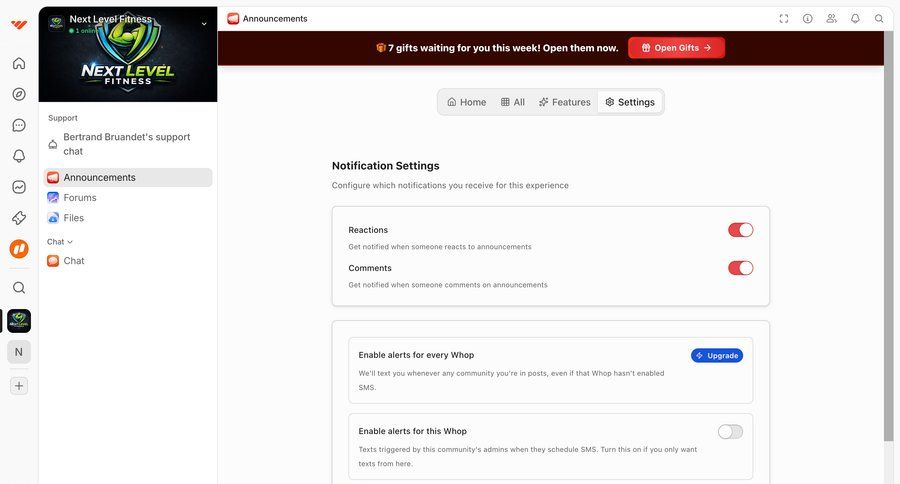 Whop
				settings ui page example