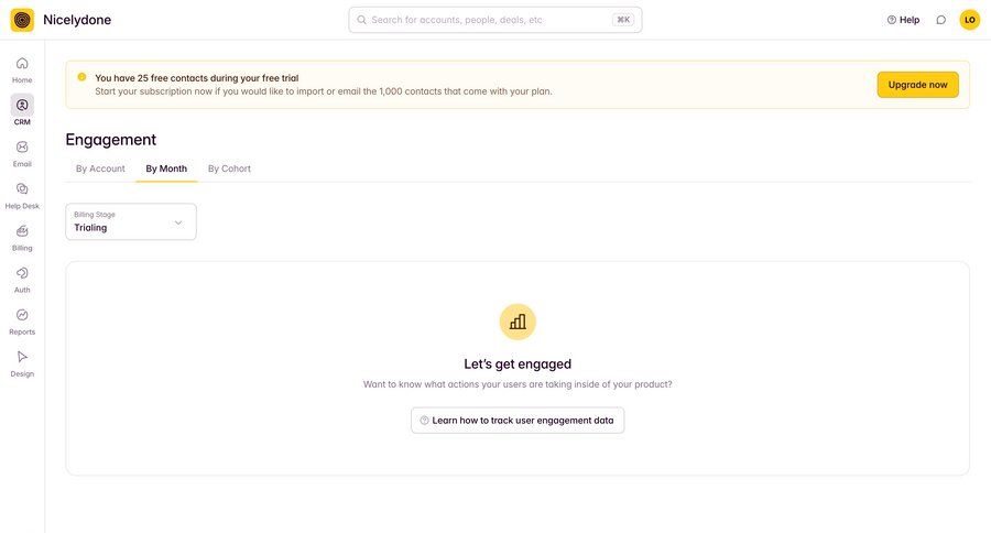 Outseta
			 dashboard alert sidebar navigation analytics data filtering dropdown filters data analysis customer success empty state message ui page example