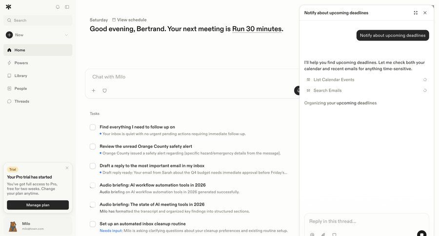 Town
			 conversational ui trial banner ui page example