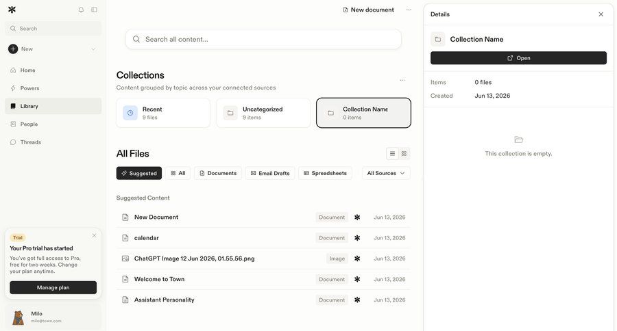 Town
			 document management trial banner ui page example