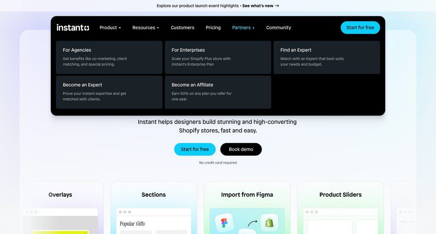 Instant
			 call to action homepage home page affiliate program ui page example