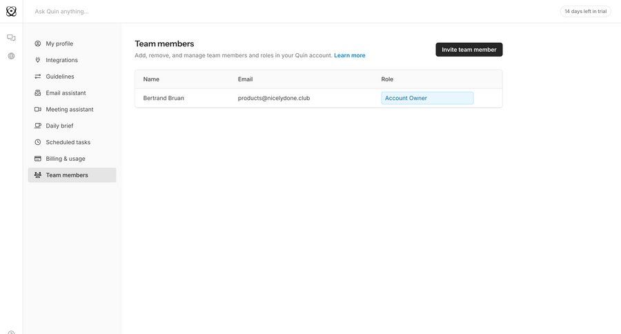 Quin
				settings ui page example