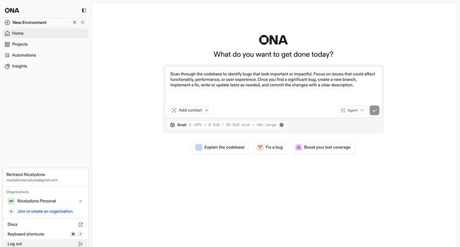 Ona
			 ai chat ui page example