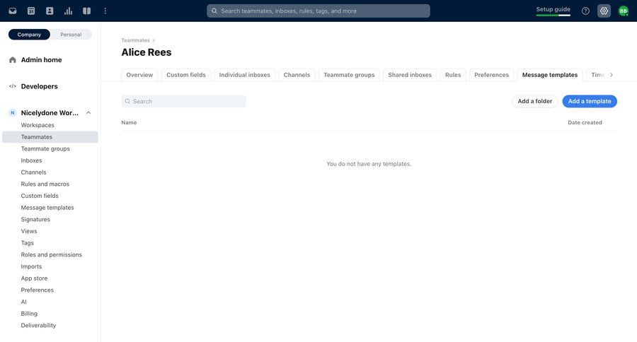 Front
			 configuration settings sidebar navigation onboarding templates template library folder management sidebar parameters communication search bar template creation ui page example
