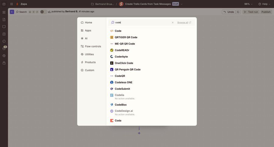 Zapier
			 autocomplete search results ui page example