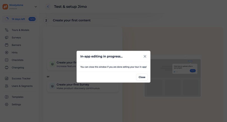 Jimo
			 onboarding file upload modal sidebar setup on boarding upload file progress changelog file upload ui ui page example