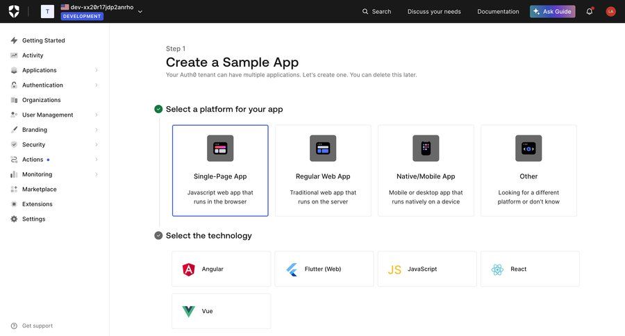Auth0
			 configuration sidebar navigation grid form hierarchical content getting started sidebar create setup ui page example