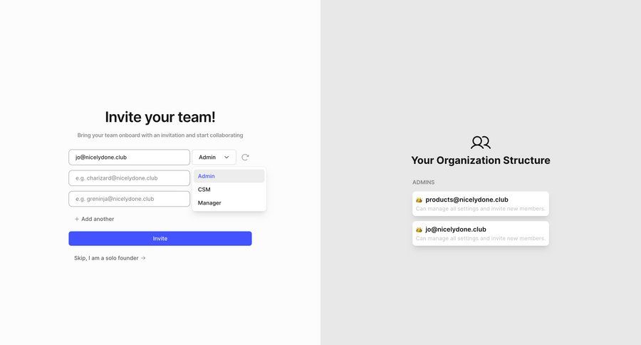 FeatureOS
			 settings team collaboration user management account management onboarding form user invitation ui page example