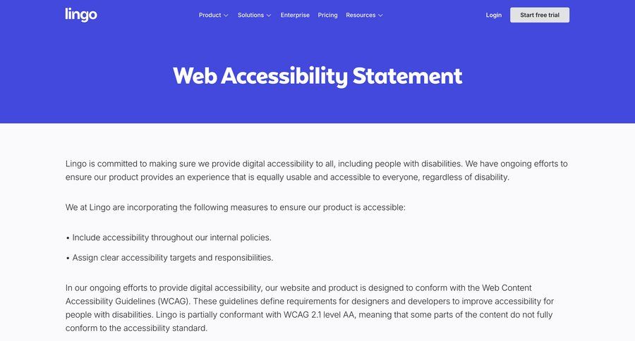 Lingo
				about & company mission ui page example