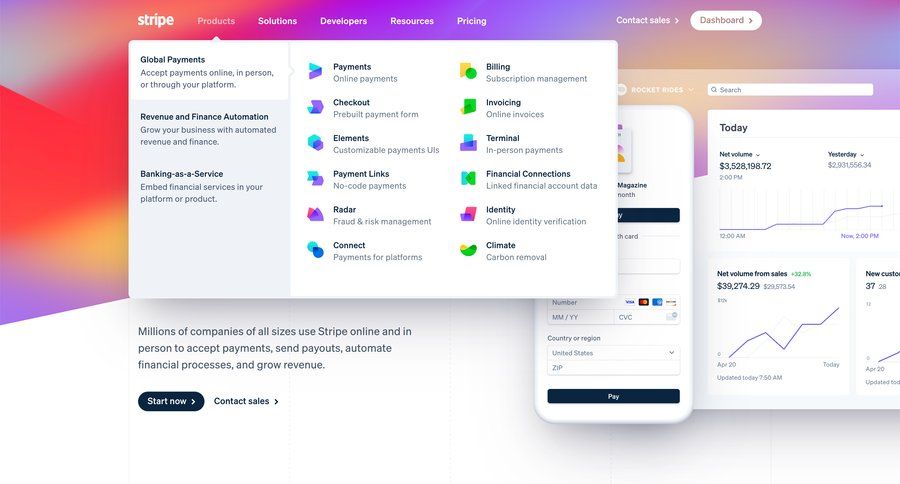 Stripe
			     ux ui design