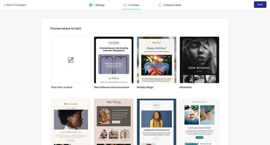 Mangomint
			create templates e-commerce grid templates template library template selection content hierarchy card layout ui page example