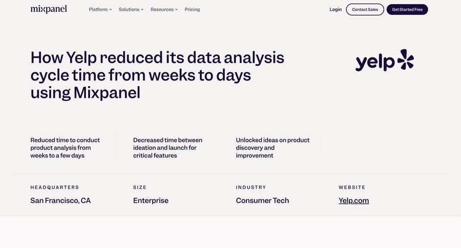 Mixpanel
				article ui page example