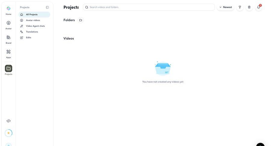 HeyGen
			 content management ui page example