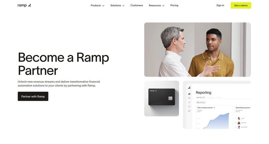 Ramp
			 alternatives partners experts newsletter signup pricing calculator ui page example