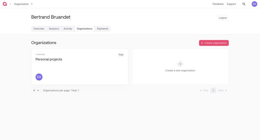 Appwrite
			 account settings organization management ui page example