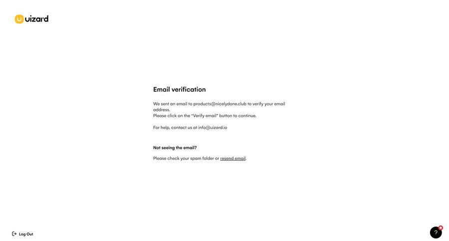 Uizard
				verification page example