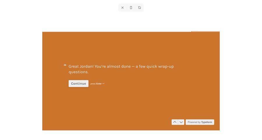 Typeform
				onboarding ui page example