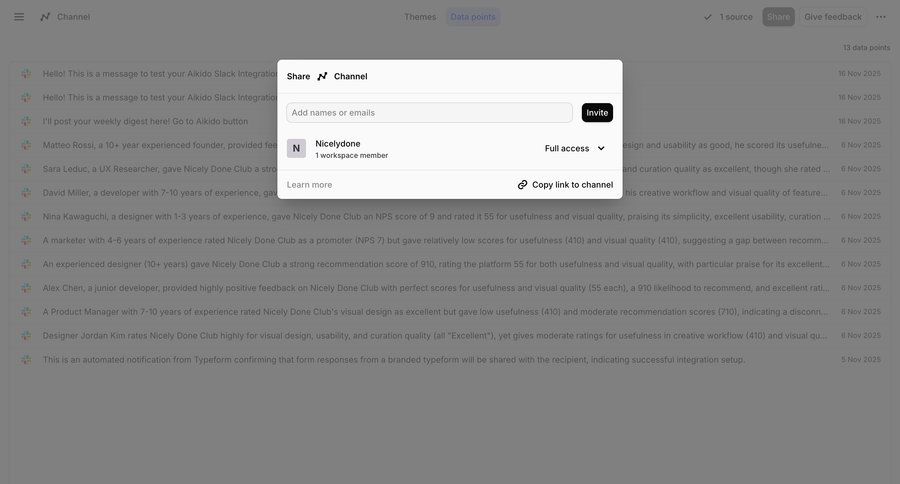 Dovetail
				share ui page example