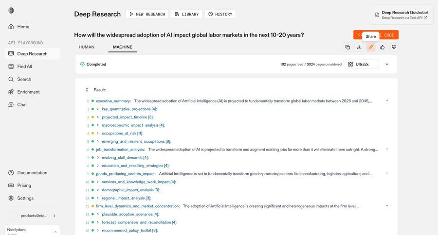 Parallel
			list collection feature artificial intelligence data analysis research data visualization ui page example