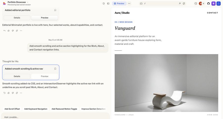 Lovable
				detail page ui page example