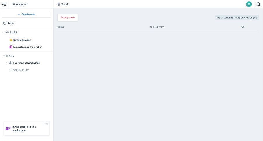 Whimsical
			trash & archive data management sidebar navigation delete file management list management sidebar junk ui page example