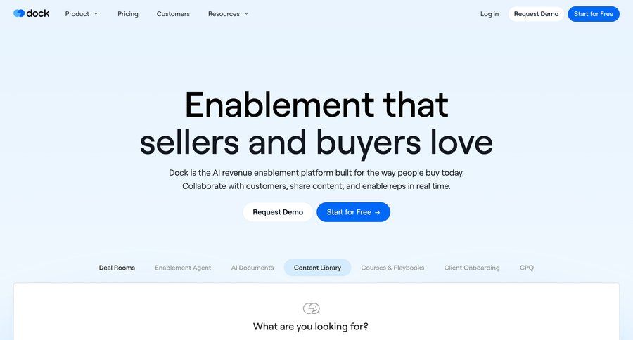 Dock
				landing page ui page example