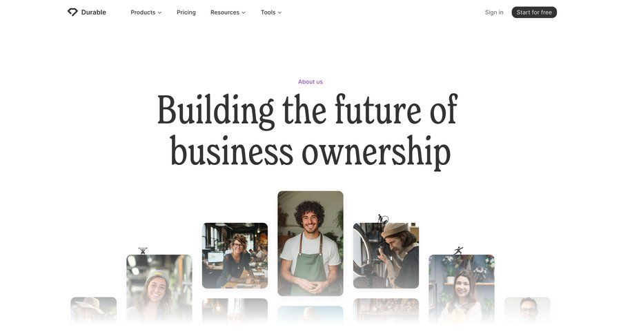Durable
				about & company mission ui page example