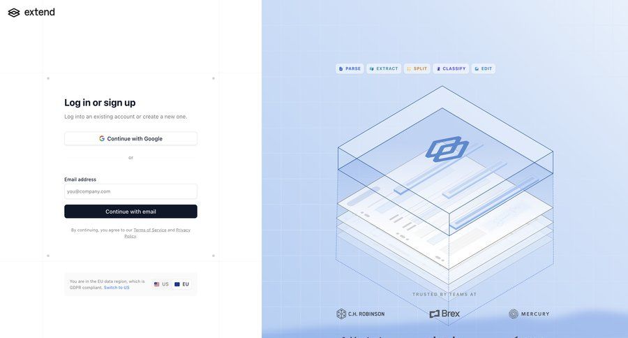 Extend
			signin signup account setup b2b saas ui page example