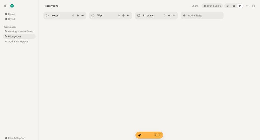 Strut
			 task management collaboration dashboard sidebar navigation project management workflow project setup workspace management kanban board sidebar blank state void blank non-ideal state empty page prompt menu project dashboard ui page example