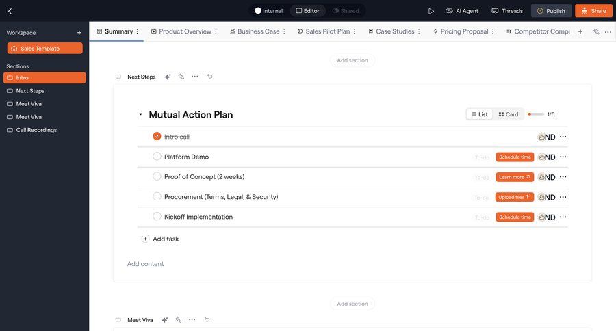 Dock
			 collaboration ui page example