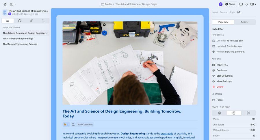 Craft
				detail page ui page example