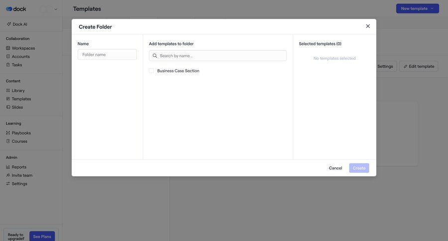 Dock
			 data management folder management template selection data entry create ui page example
