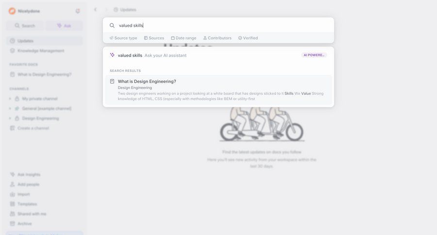 Slite
			 knowledge management search bar autocomplete search results ui page example