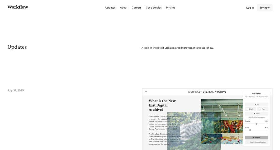 Workflow
				changelog ui page example