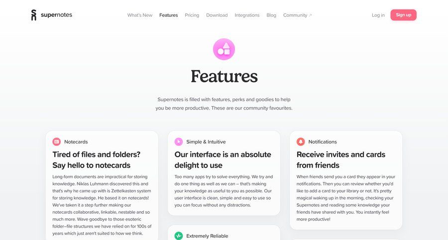 Supernotes
			 bulk import bulk delete bulk edit bulk move color theme import wizard features tips real-time editing offline mode markdown editor comment mode ui page example