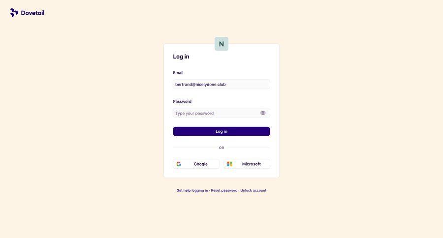 Dovetail
				signin page example