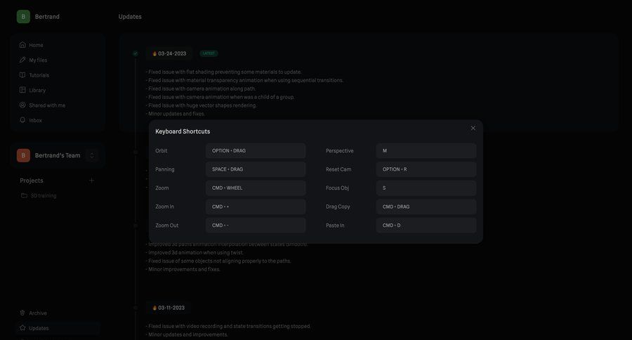 Spline
			keyboard shortcuts sidebar navigation sidebar keyboard shortcuts shortcuts hotkeys quick actions quick keys ui page example