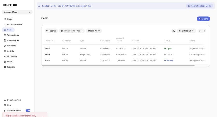 Lithic
				list ui page example