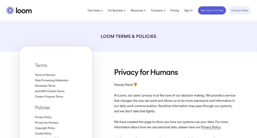 Loom
			 free tier chrome extension customer support chat real-time editing ui page example