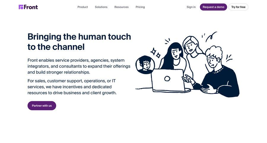 Front
			partner program & affiliation free account partners experts customer stories ui page example